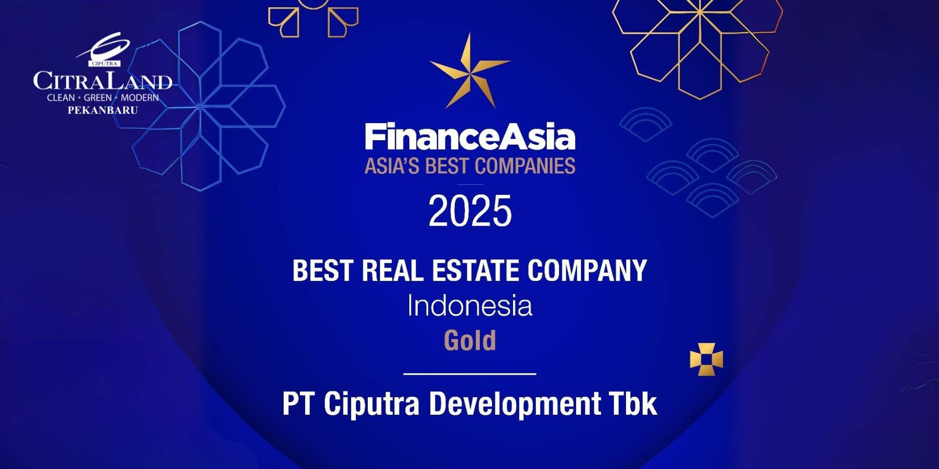 CitraLand Pekanbaru-Penghargaan Finance Asia 2025
